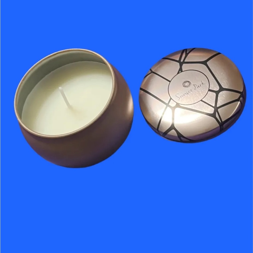 Sunset Park Copper Tin Candle Jasmine & Lilac Scent 100% Soy Based NWOB MSRP $22